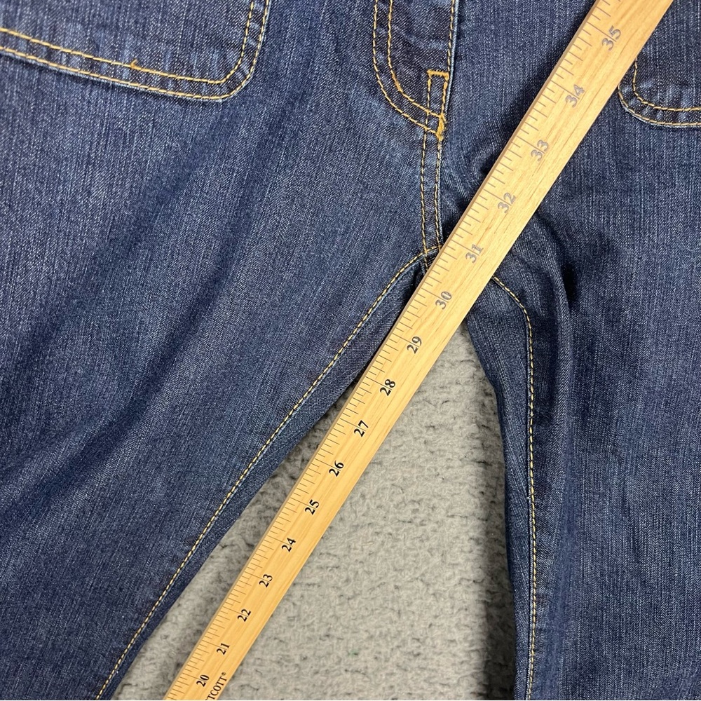 VTG Y2K Lacoste Blue Jeans Low Rise Patch Pocket Straight Leg Denim Sz 38 (US 8) - Picture 11 of 14